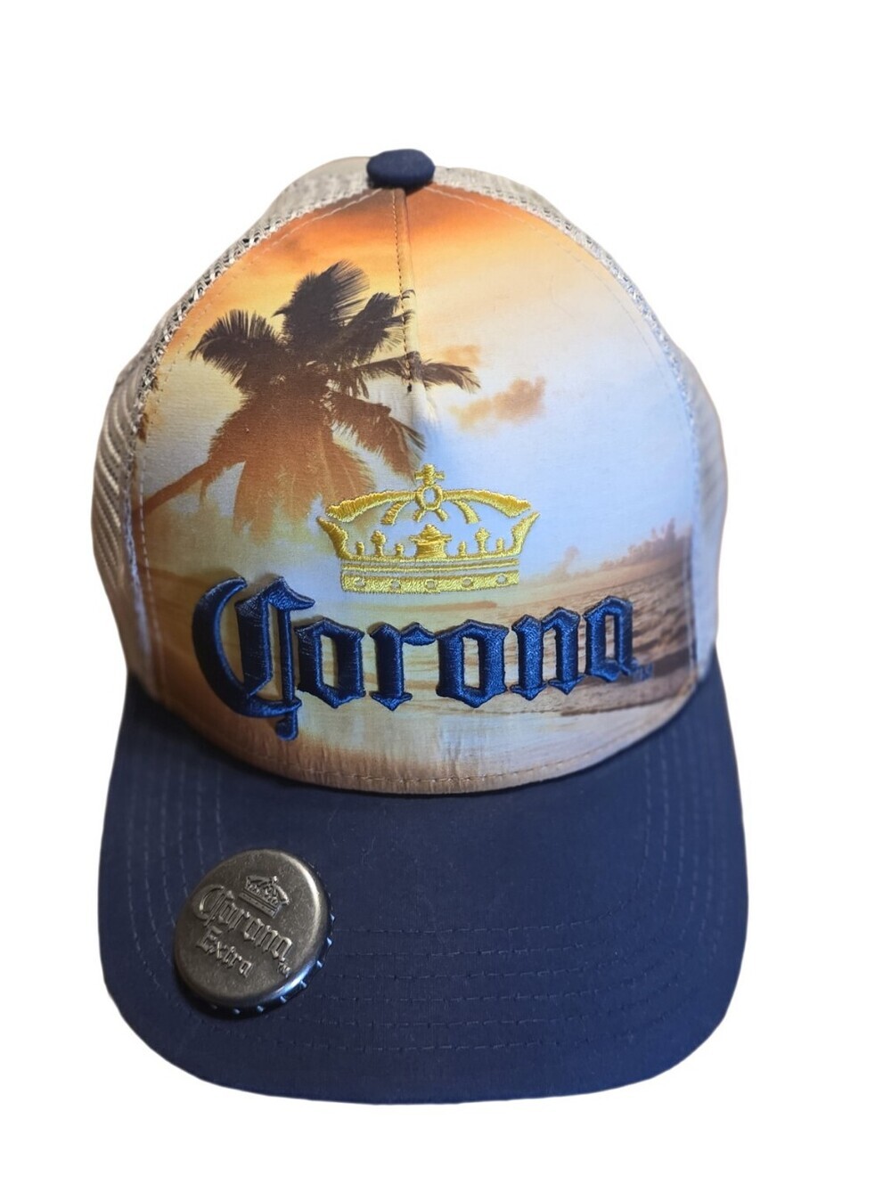 Corona Extra Sunset Trucker Hat w/ Built-in Bottle Opener EUC